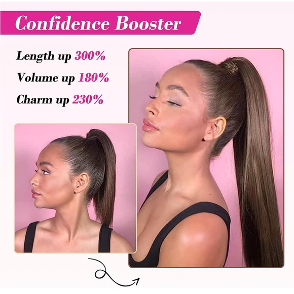 36 Inch-180 Gram Ponytail Extension, Straight Drawstring Ponytail Hair Extension - Picture 5 of 7